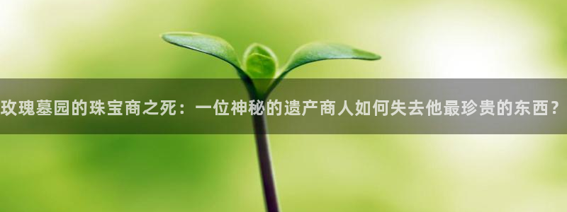 新宝5娱乐方：玫瑰墓园的珠宝商之死：一位神秘的遗产商人如何失去他最珍贵的东西？