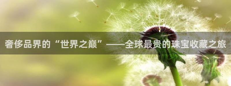 新宝5骗术：奢侈品界的“世界之巅”——全球最贵的珠宝收藏之旅