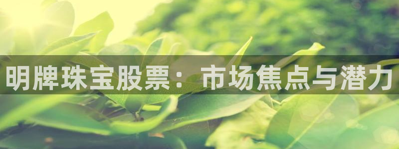新宝5娱乐手机登录：明牌珠宝股票：市场焦点与潜力